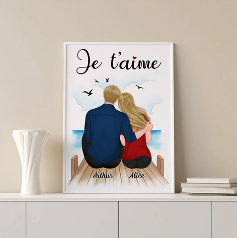 idée cadeau première saint valentin poster personnalisé