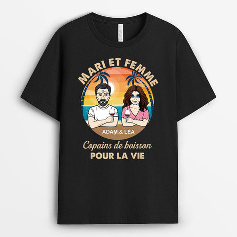 Idée cadeau remerciement T-Shirt Mari Et Femme Personnalisé