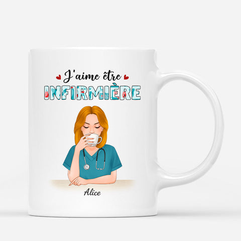 Choisir Mug J’aime Être Infirmière Personnalisé comme idée cadeau pour medecin