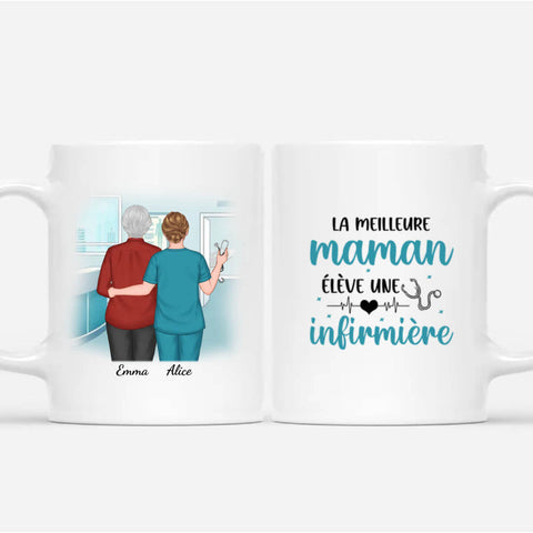 Mug La Meilleure Maman Élevé Une Infirmière Personnalisé - idee cadeau remerciement medecin