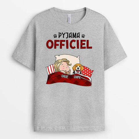 Idée cadeau tata T-shirt Pyjama Officiel Chiens À Carreaux Personnalisé