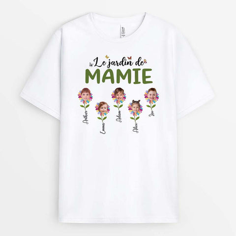 idée tee shirt personnalisé fête des mères T-Shirt Jardin De Maman Avec Photo Personnalisé