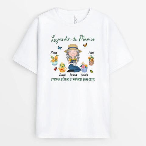 L’une de nos meilleures idées t shirt fete des meres : T-Shirt Jardin De Maman Mamie Personnalisé