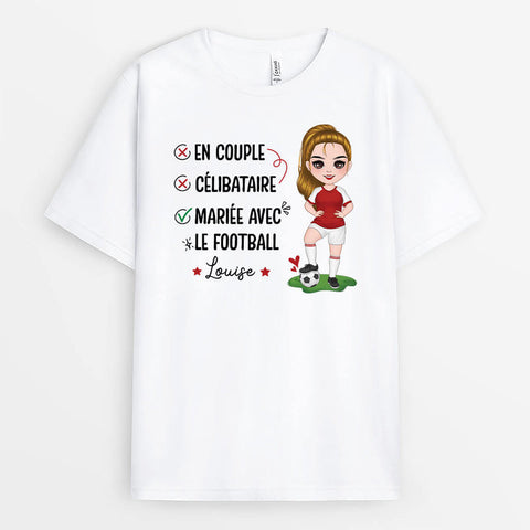 idée t shirt fete des meres T-Shirt Mariée Avec Le Football Personnalisé