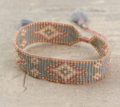 Idée cadeau pour nounou fait main Bracelet en perles tissé 