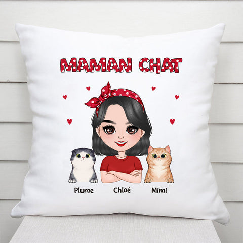 Jolie Phrase Pour Une Maman Coussin Maman Chat Personnalisé[product]