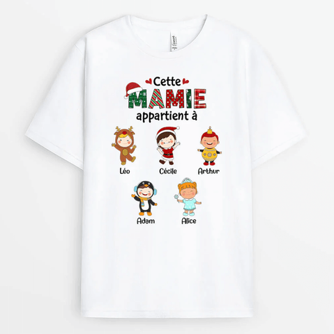 jolie phrase pour une maman t-shirt personnalisé cette maman appartient à Noel