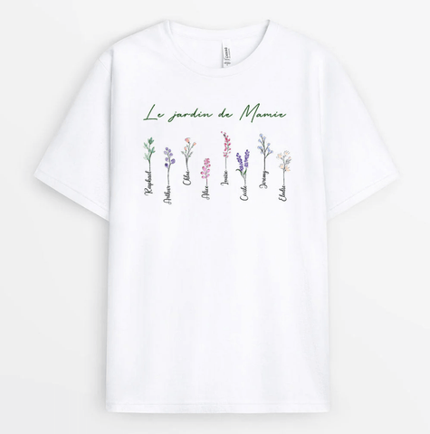 jolie phrase pour une maman t-shirt personnalisé jardin de maman