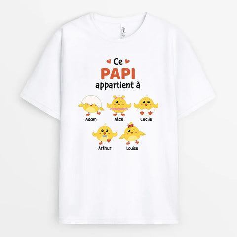 T-shirt Ce Papi Appartient À Poussins Personnalisé