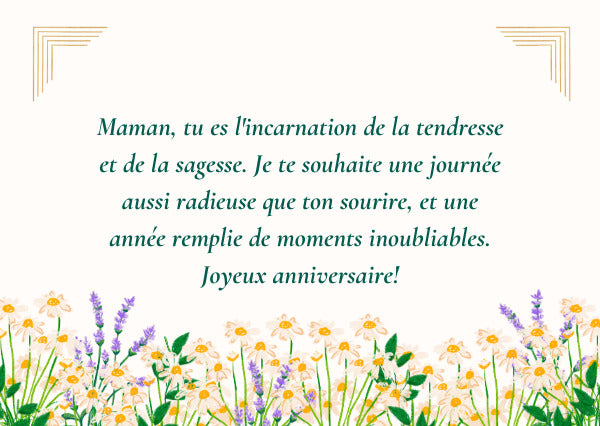 Message classique pour un joyeux anniversaire maman