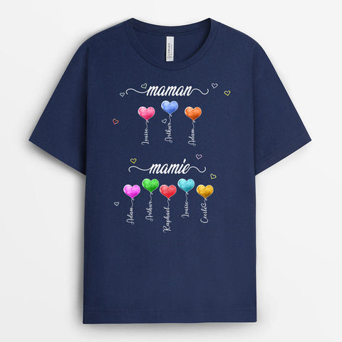 Message fête des mères avec T-Shirt L'amour De Maman Mamie Personnalisé[product]