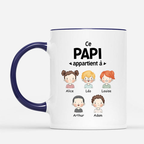 poeme pour grand parent Mug Ce Papi Appartient À Couleur Pastel Personnalisé