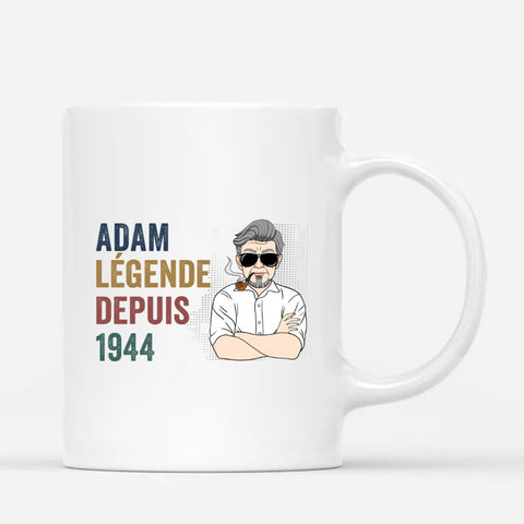 idée cadeau anniversaire pour papy Mug Homme Cool Légende Depuis Personnalisé