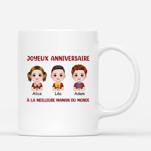 Idée cadeau pour remercier ses parents Mug Joyeux Anniversaire à La Meilleure Maman Personnalisé