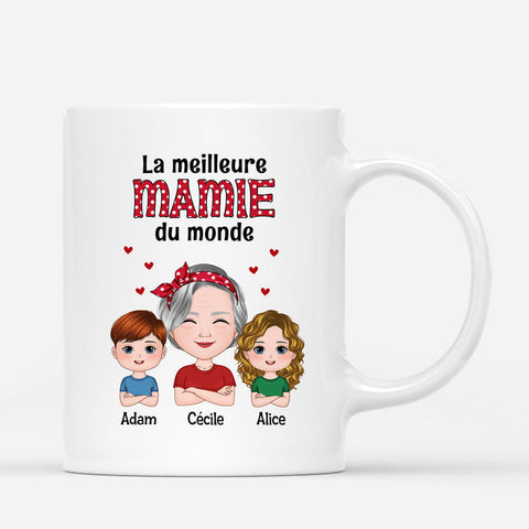 Objet de déco baptême Mug La Meilleure Mamie Maman Du Monde Personnalisé