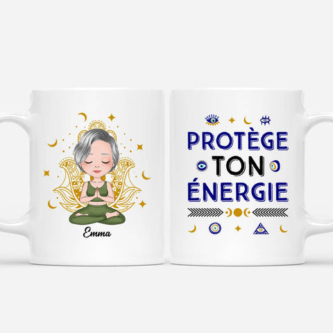 idées cadeau yoga Mug Protège Ton Énergie Personnalisé[product]