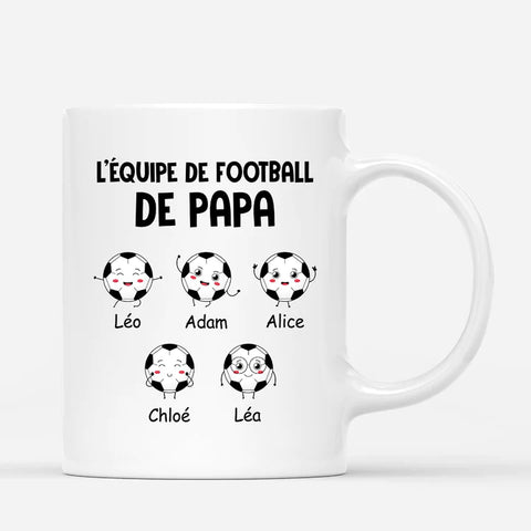 Mug L'Équipe de Football de Papa Papy Personnalisé