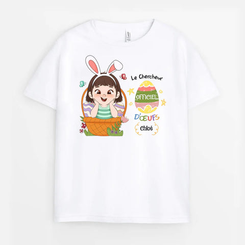 T-shirt Pour Enfant Le Chercheur Officiel D'œufs Personnalisé