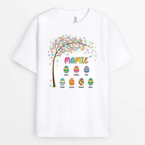 T-shirt Maman/Mamie et Oeufs De Pâques Personnalisé