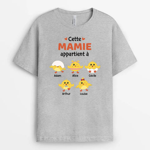 T-shirt Cette Mamie Appartient À Poussins Personnalisé