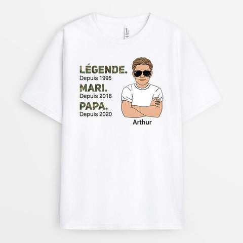 Petit mot pour accompagner un colis T-Shirt Homme Légende Depuis Style Militaire Personnalisé[product]