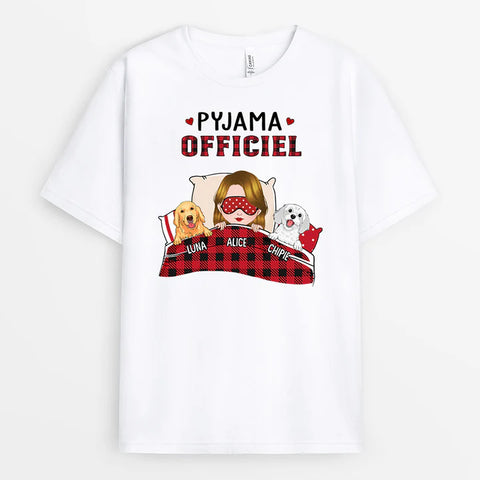 T-shirt Pyjama Officiel À Motifs Pour Femme Personnalisé