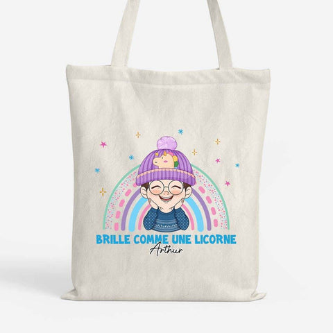 rentree des classe humour Brille Comme Une Licorne - Tote Bag Enfant Personnalisé