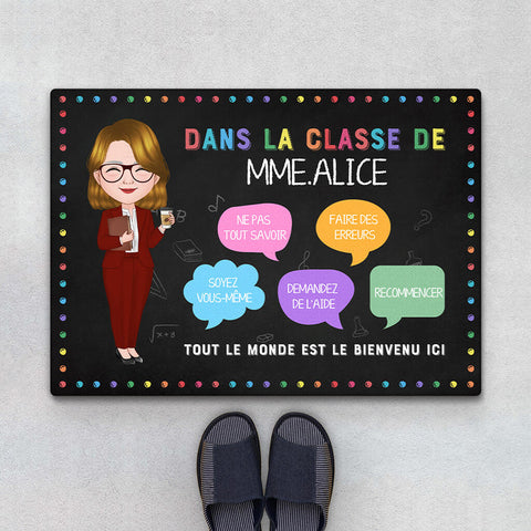 rentree des classe humour Paillasson Recommencez Dans La Classe Personnalisé - Tapis Personnalisé - Cadeau Personnalisé Pour Maitresse