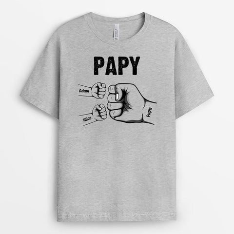 bonne fête papy 2024 T-Shirt Papi Enfants Poing Personnalisé