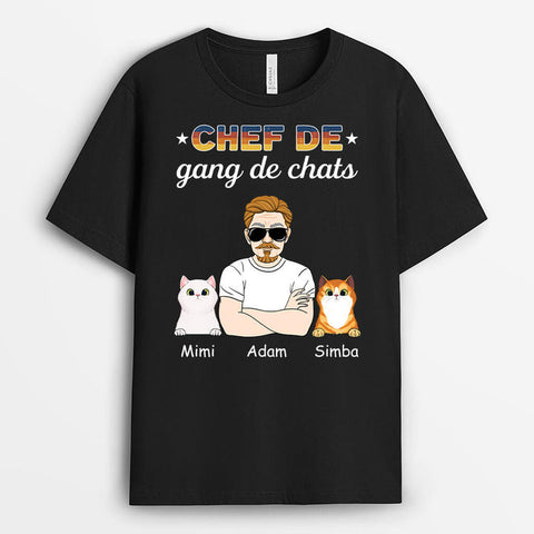 accessoire enterrement de vie de garcon avec T-shirt Chef De Gang De Chats Personnalisé