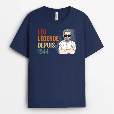 idée cadeau grand père 80 ans T-shirt Homme Cool Légende Depuis Personnalisé