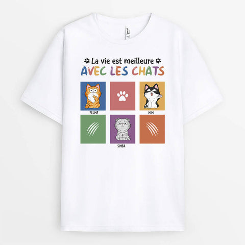 idée cadeau enterrement de vie de garcon parfait T-shirt La Vie Est Meilleure Avec Les Chats