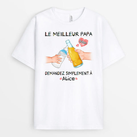 tee shirt personnalisé fete des peres T-shirt Le Meilleur Papa Santé Personnalisé