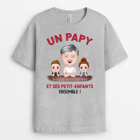 cadeau première fête des pères T-shirt Papa et Ses Enfants Ensemble Personnalisé