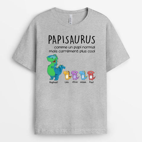 Tee shirt fête des pères T-shirt Papisaurus Papasaurus Cool de Petits Dinosaures Personnalisé