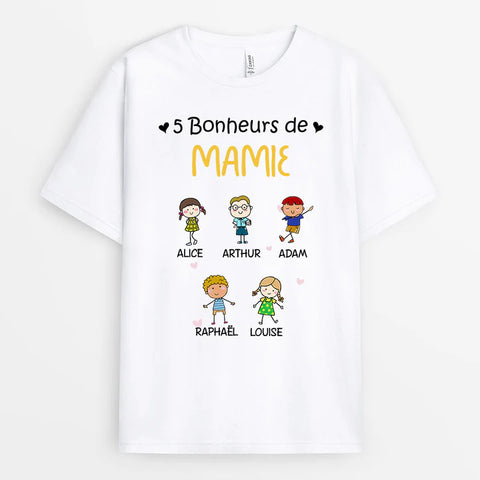 T-shirt Bonheurs De Mamie Maman Personnalisé
