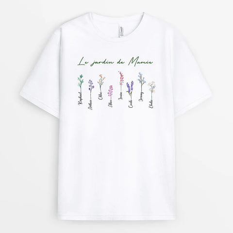 idee cadeau anniversaire femme T-shirt Le jardin de Mamie Personnalisé