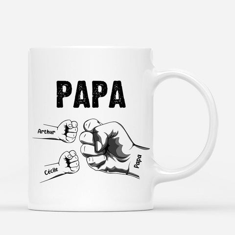 Texte touchant pour anniversaire pour son homme Mug Bosse De Poing de Papa Papi Enfants Personnalisé[product]