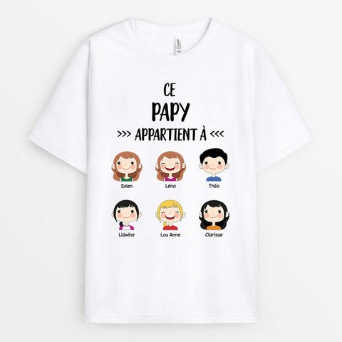 Long texte d'anniversaire pour son copain T-shirt Ce Papi Appartient À Visage D'Enfants Personnalisé[product]