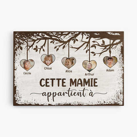 idée cadeau crémaillère femme Toile Cette Mamie Appartient À Personnalisée