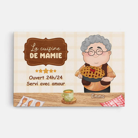 beau texte pour sa grand-mere Toile La Cuisine De Maman Ouvert Toujours Personnalisé