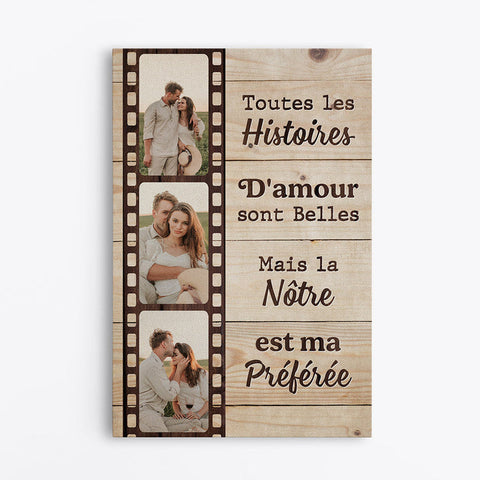 idee cadeau evg parfait de Toile Toutes Les Histoires D'Amour Personnalisée