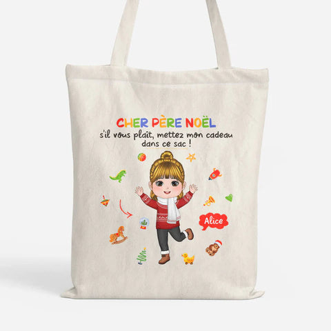 Tote Bag Cher Père Noël Personnalisé