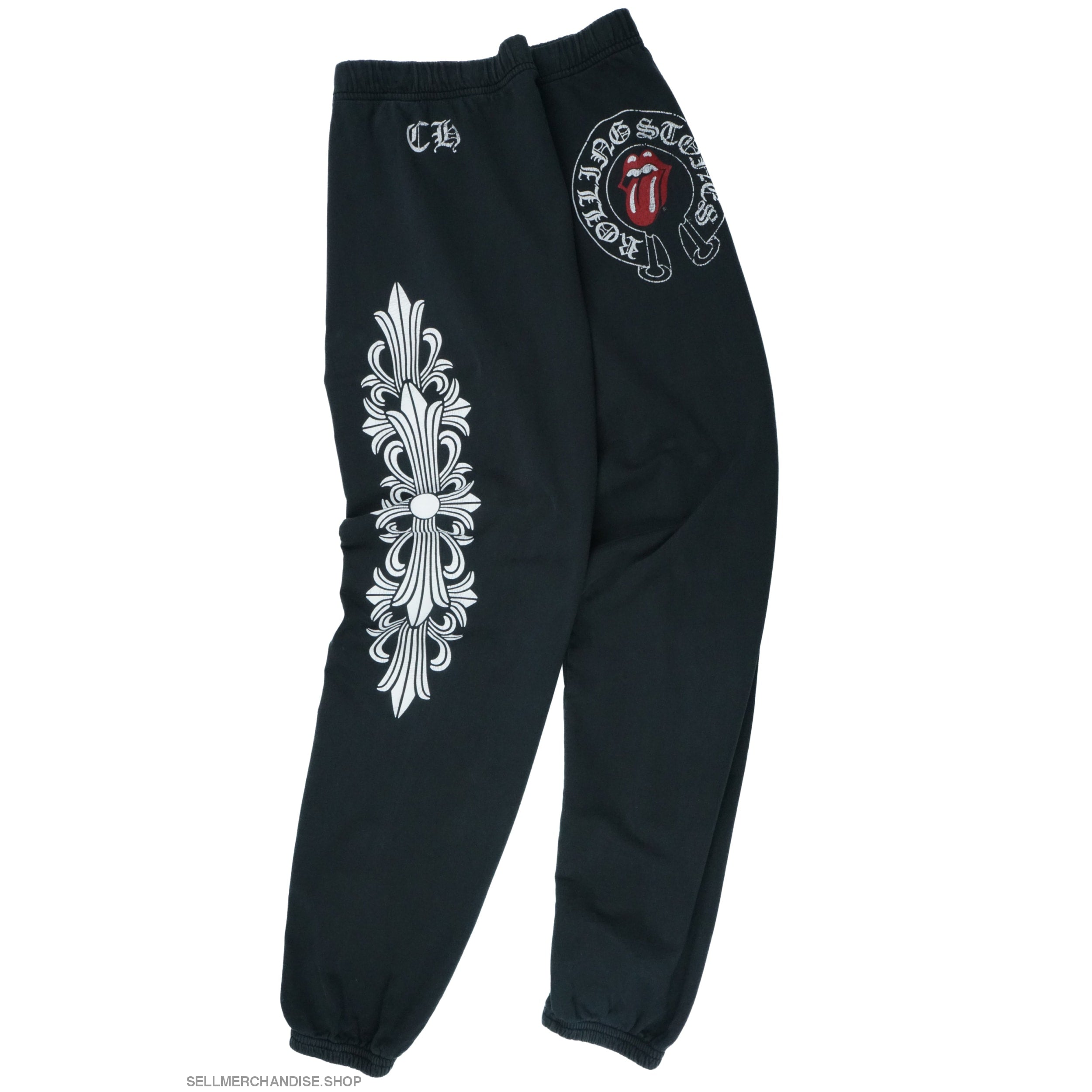 CHROME HEARTS CH CROSS Unisex Street Style Plain Cotton Logo Leggings Pants