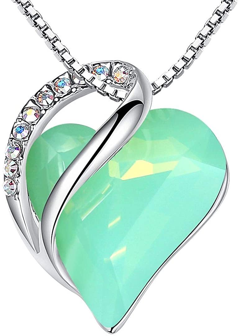 Leafael Infinity Love Heart Pendant Necklace Birthstone Crystal Jewelr ...