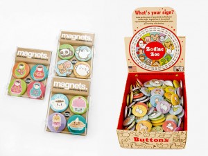 Badge Bomb Magnets and  Zodiac Zoo Buttons