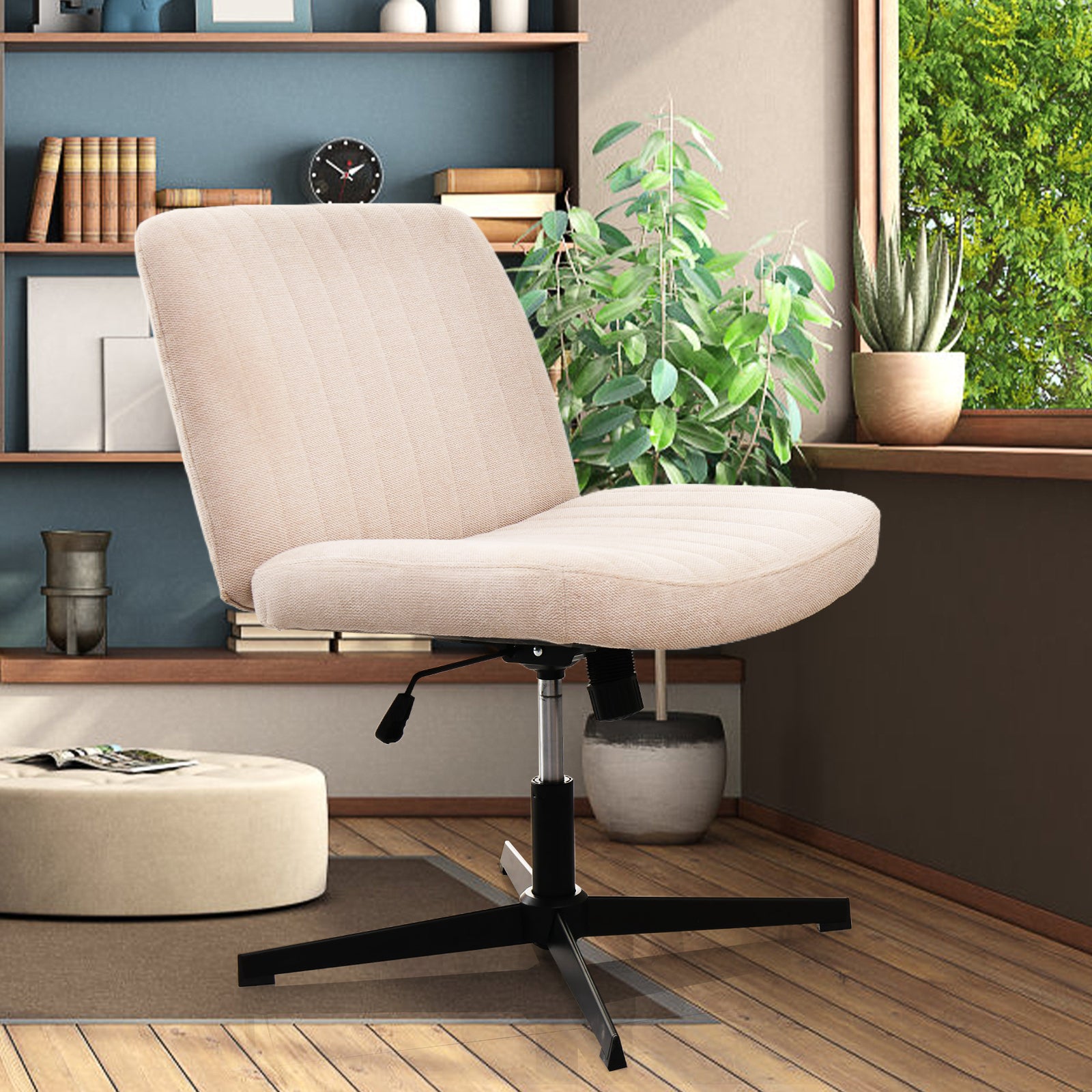 Comfy Cross-Legged Fabric Chair - Adjustable & Armless Design