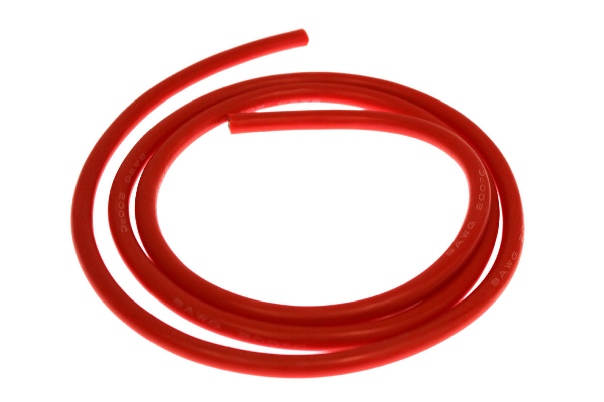 Racers Edge 8 Gauge Silicone Wire 3' Red