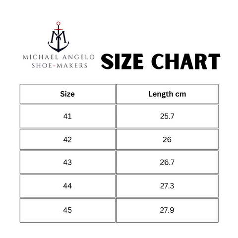 Michael Angelo Men Size Guide