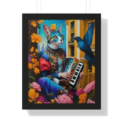Accordion Cat Framed Poster